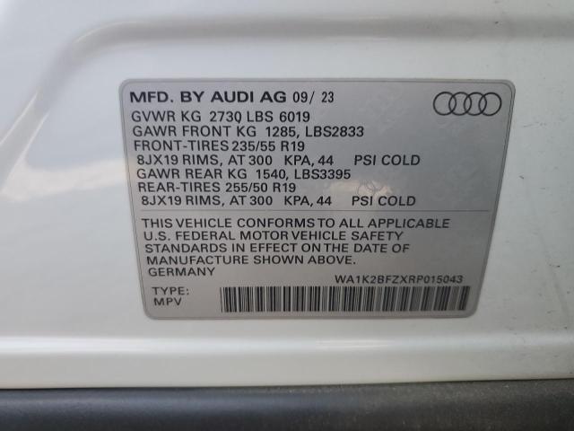 2024 AUDI Q4 E-TRON WA1K2BFZXRP015043