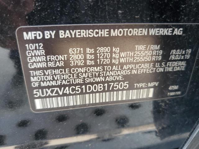 VIN 5UXZV4C51D0B17505 2013 BMW X5, Xdrive35I no.13