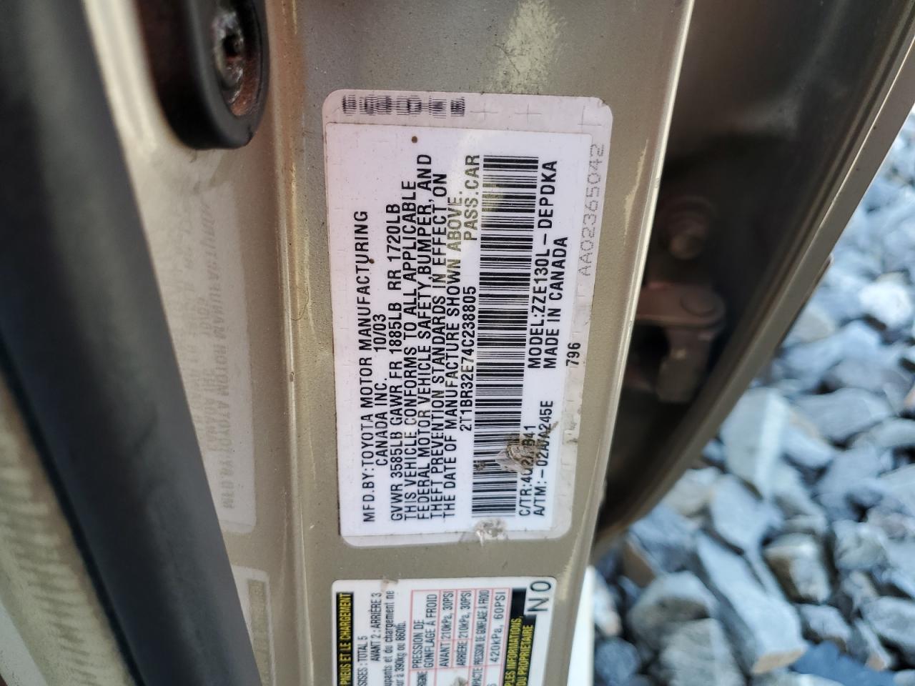 2T1BR32E74C238805 2004 Toyota Corolla Ce