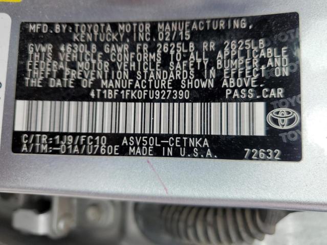 2015 Toyota Camry Le VIN: 4T1BF1FK0FU927390 Lot: 62748394