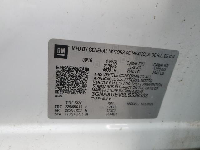 2020 CHEVROLET EQUINOX LT - 3GNAXUEV8LS538333