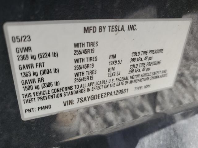 VIN 7SAYGDEE2PA129881 2023 Tesla MODEL Y no.12