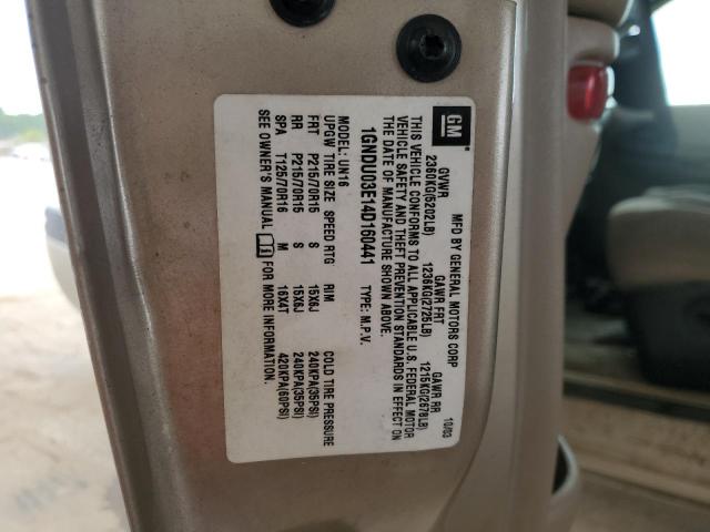 2004 Chevrolet Venture VIN: 1GNDU03E14D160441 Lot: 62443844