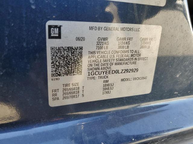 2020 CHEVROLET SILVERADO - 1GCUYEED0LZ292929