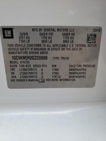 2016 Chevrolet Silverado K1500 VIN: 1GCVKNEH2GZ239888 Lot: 61869464