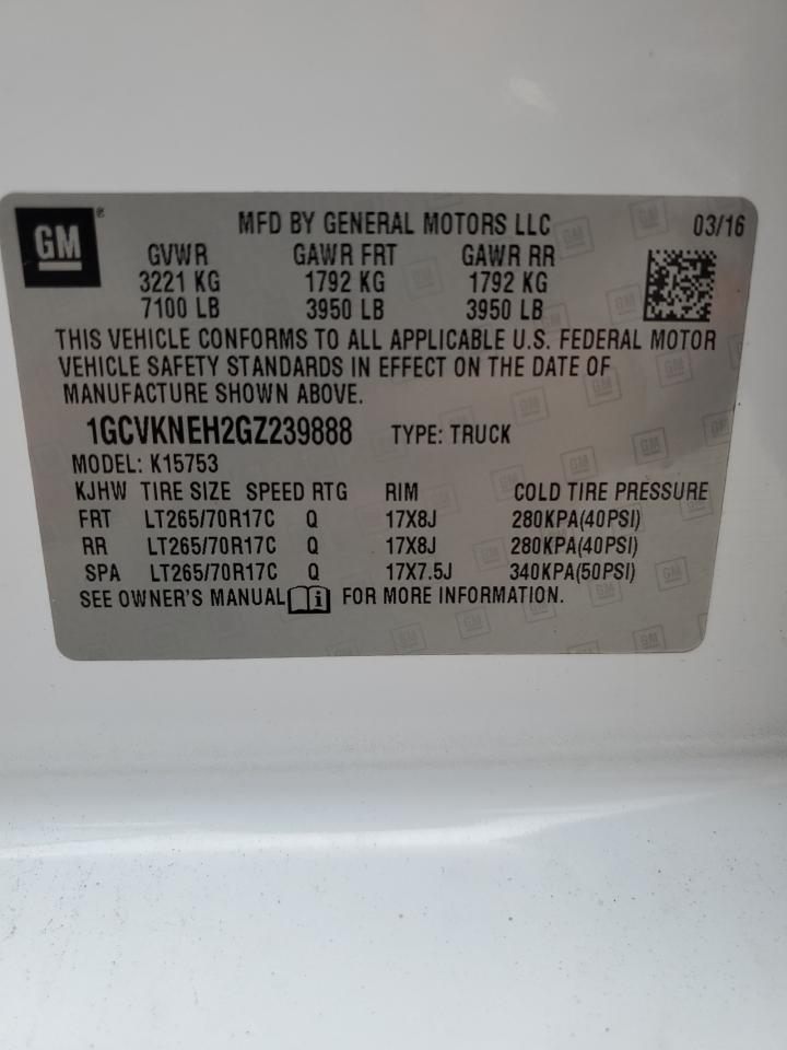 1GCVKNEH2GZ239888 2016 Chevrolet Silverado K1500