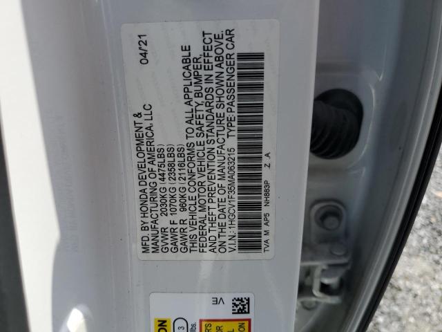 2021 Honda Accord Sport VIN: 1HGCV1F35MA063215 Lot: 61528444