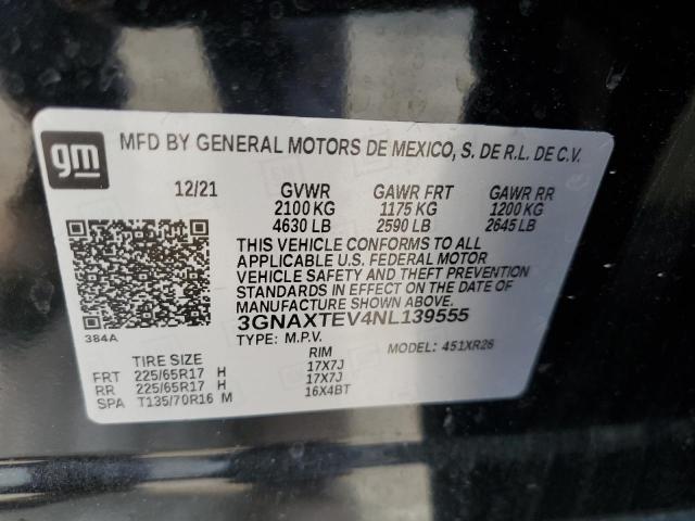 2022 CHEVROLET EQUINOX LT - 3GNAXTEV4NL139555