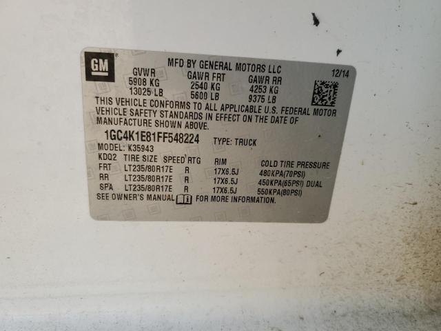 2015 CHEVROLET SILVERADO - 1GC4K1E81FF548224