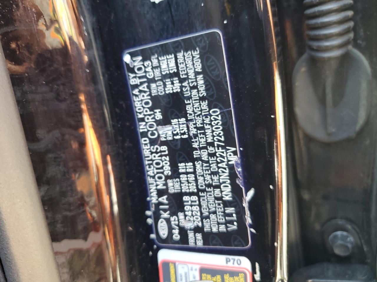 KNDJN2A22F7230320 2015 Kia Soul