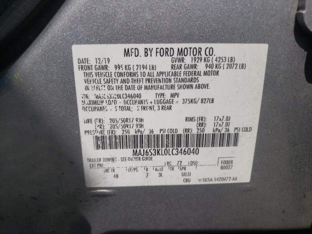 2020 FORD ECOSPORT T - MAJ6S3KL0LC346040