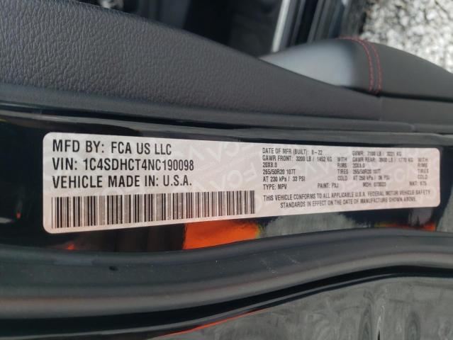 2022 DODGE DURANGO R/ - 1C4SDHCT4NC190098