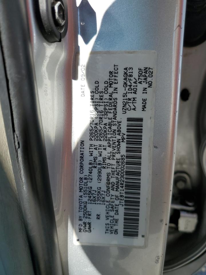 JTEBT14R230002685 2003 Toyota 4Runner Sr5