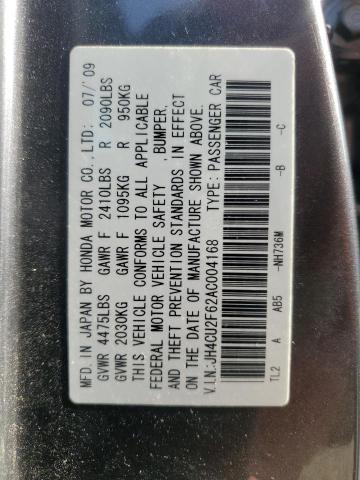 2010 ACURA TSX JH4CU2F62AC004168  64689384