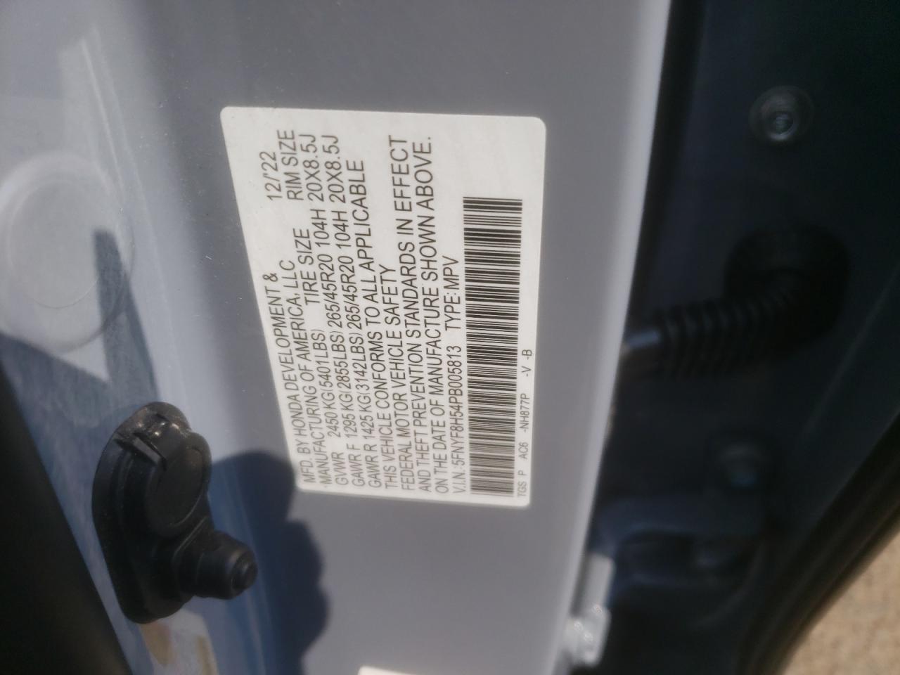 5FNYF8H54PB005813 2023 Honda Passport Exl