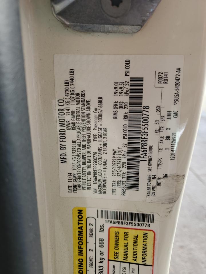 1FA6P8RF3F5500778 2015 Ford Mustang 50Th Anniversary