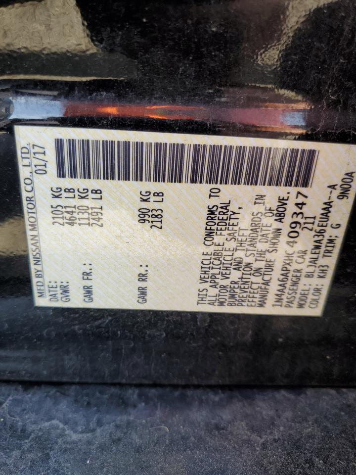 1N4AA6APXHC409347 2017 Nissan Maxima 3.5S