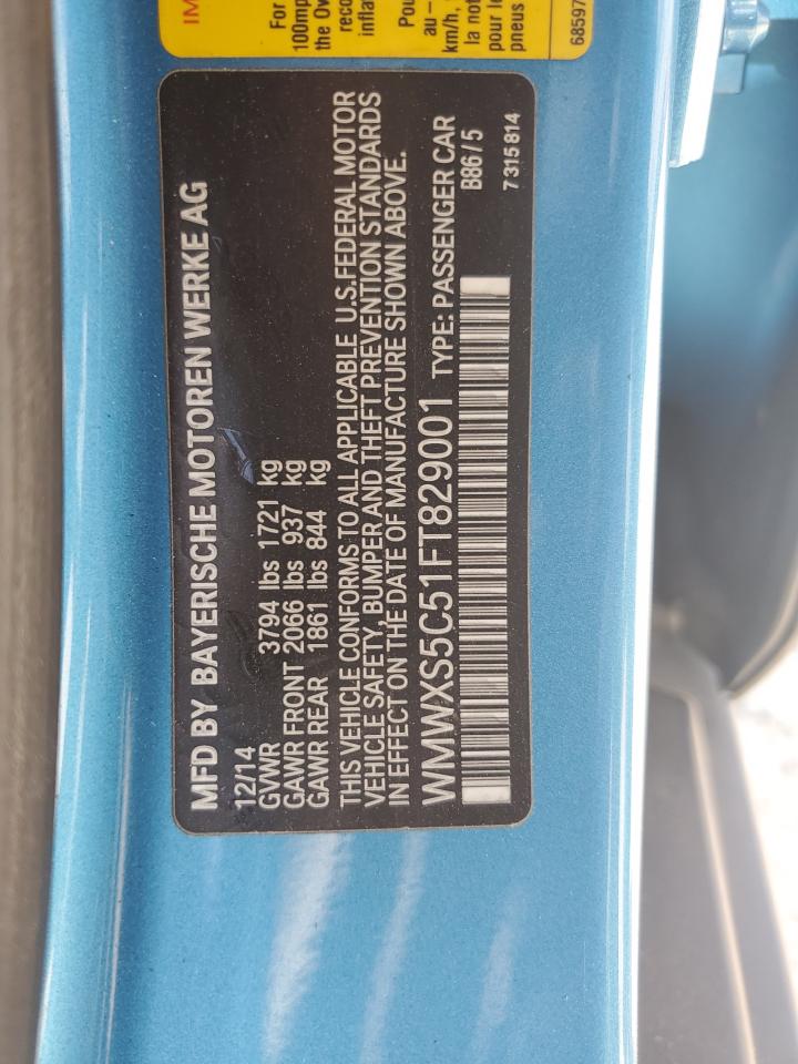 WMWXS5C51FT829001 2015 Mini Cooper