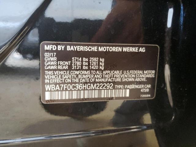 VIN WBA7F0C36HGM22292 2017 BMW 7 Series, 750 I no.12