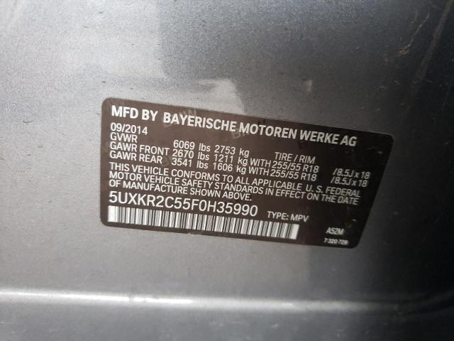 VIN 5UXKR2C55F0H35990 2015 BMW X5, Sdrive35I no.13