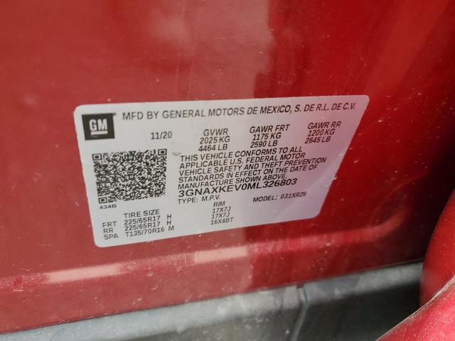 2021 CHEVROLET EQUINOX LT - 3GNAXKEV0ML326803