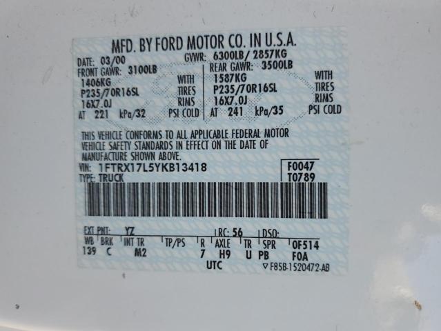 1FTRX17L5YKB13418 2000 Ford F150