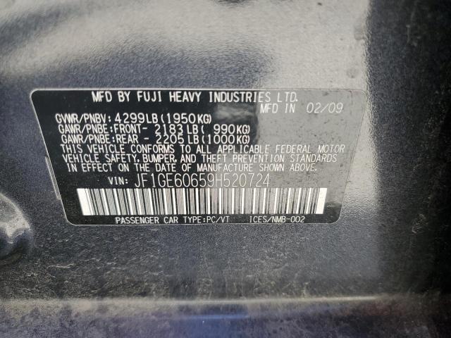 2009 Subaru Impreza 2.5I Premium VIN: JF1GE60659H520724 Lot: 61411664
