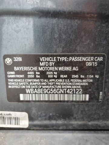 2016 BMW 328 I Sulev VIN: WBA8E9G56GNT42122 Lot: 62274454