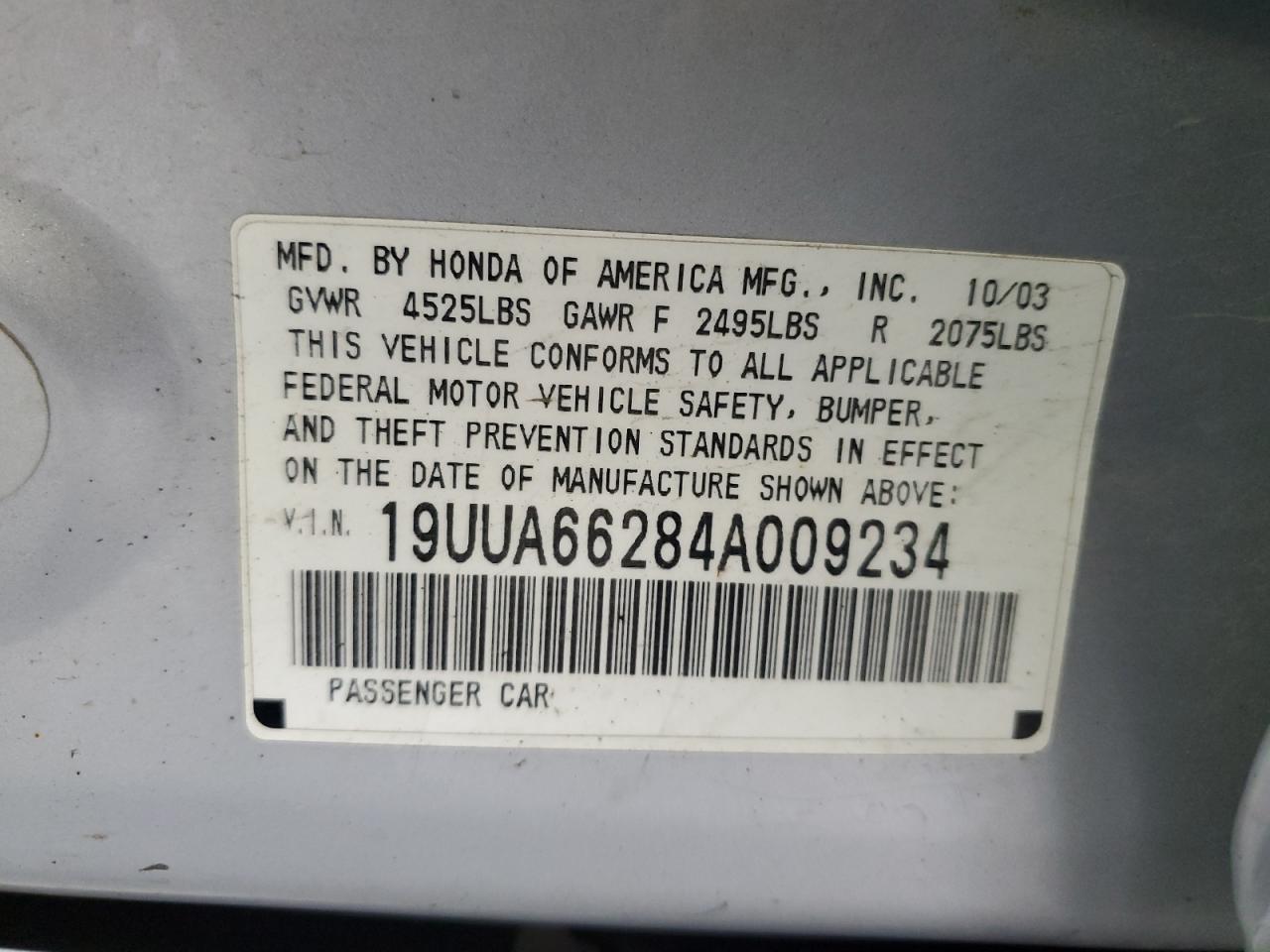 19UUA66284A009234 2004 Acura Tl