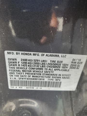 2019 Honda Passport Exl VIN: 5FNYF8H55KB013816 Lot: 63054734