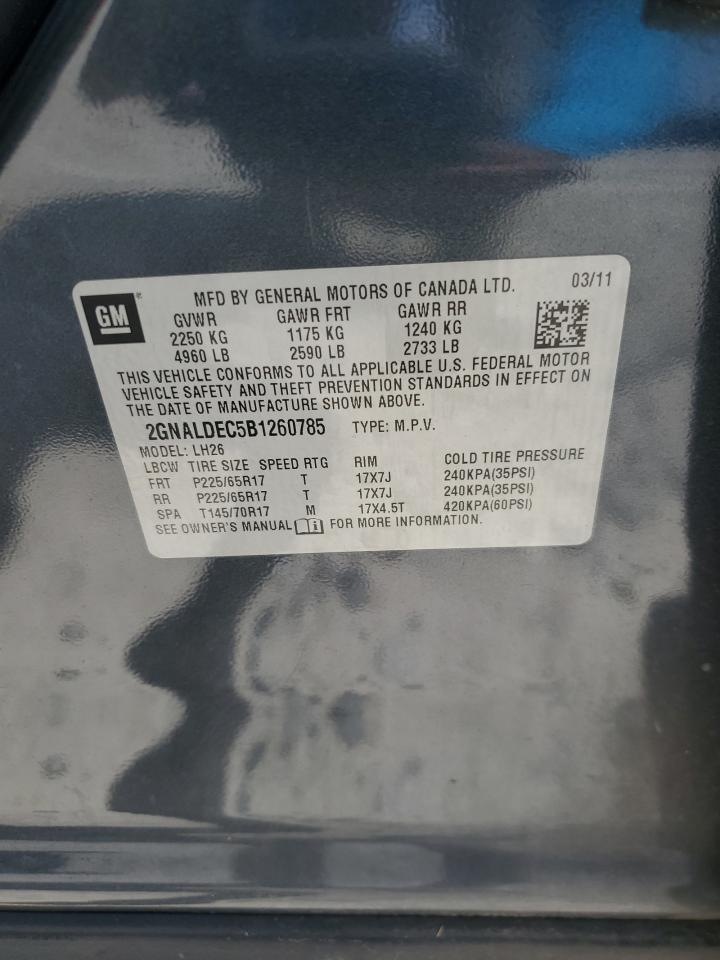 2GNALDEC5B1260785 2011 Chevrolet Equinox Lt