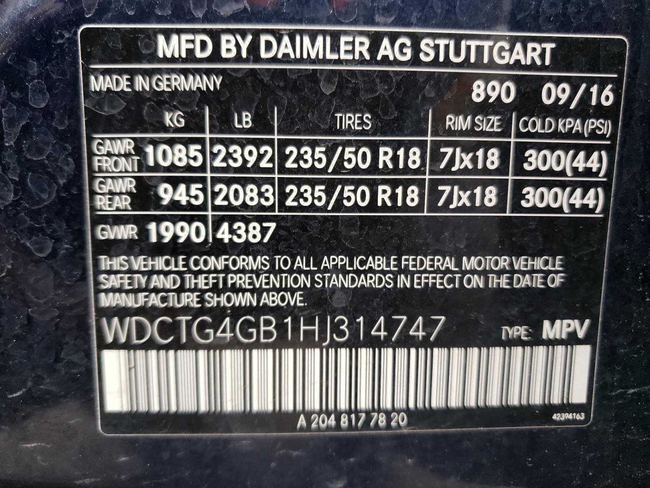 WDCTG4GB1HJ314747 2017 Mercedes-Benz Gla 250 4Matic