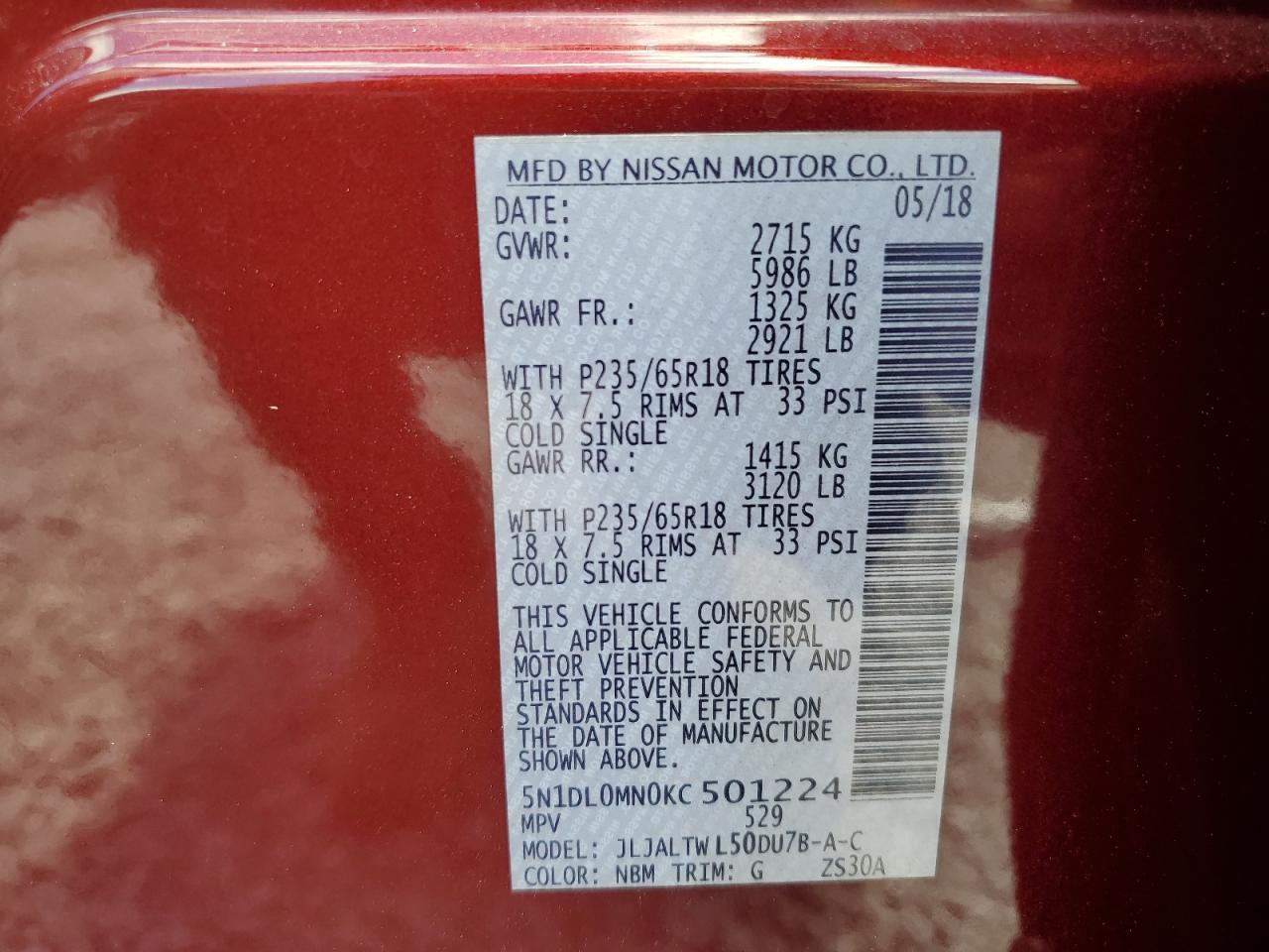 5N1DL0MN0KC501224 2019 Infiniti Qx60 Luxe