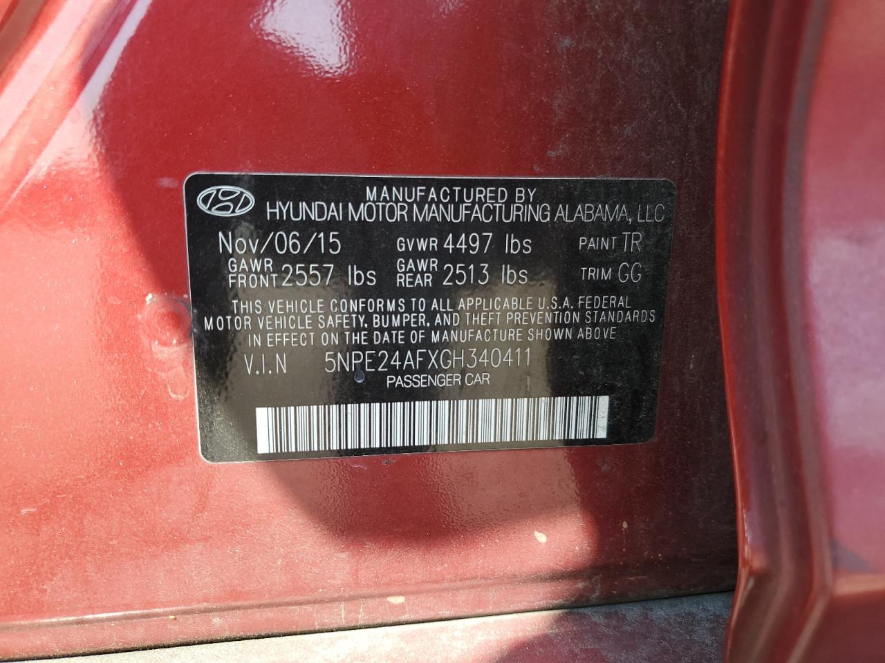 5NPE24AFXGH340411 2016 Hyundai Sonata Se