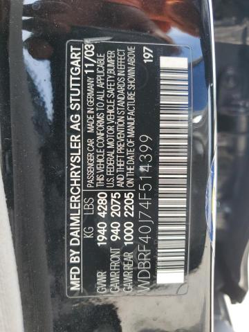 2004 Mercedes-Benz C 230K Sport Sedan VIN: WDBRF40J74F514399 Lot: 62892874