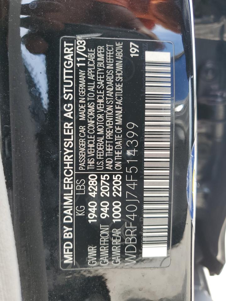 WDBRF40J74F514399 2004 Mercedes-Benz C 230K Sport Sedan