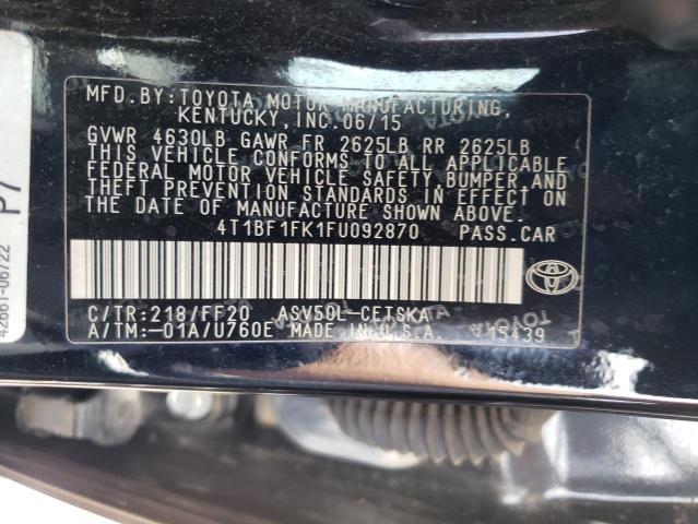 VIN 4T1BF1FK1FU092870 2015 Toyota Camry, LE no.12