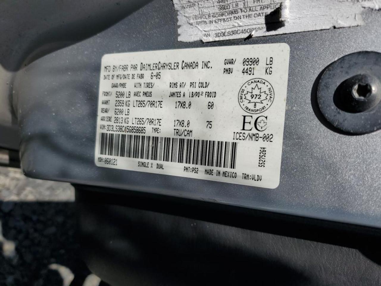 3D3LS38C45G858685 2005 Dodge Ram 3500 St