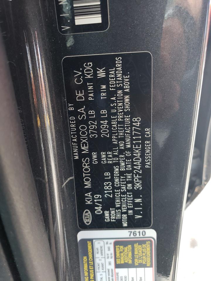 3KPF24AD4KE117748 2019 Kia Forte Fe