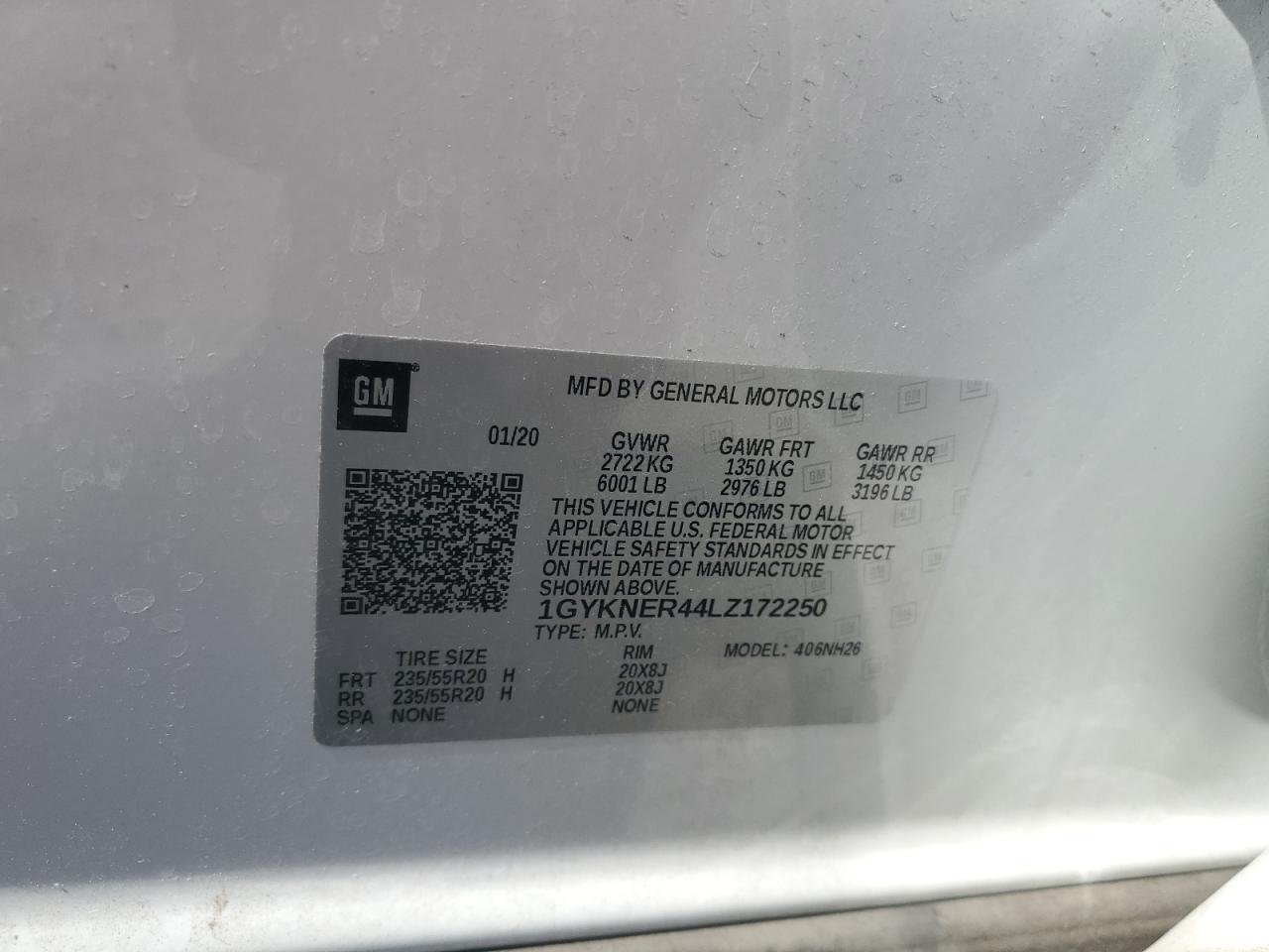 1GYKNER44LZ172250 2020 Cadillac Xt5 Platinum Premium Luxury