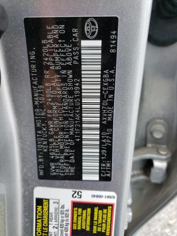 2020 TOYOTA CAMRY XLE - 4T1F31AK4LU519942