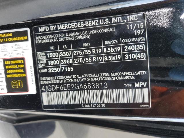 4JGDF6EE2GA683813 2016 Mercedes-Benz Gl 450 4Matic