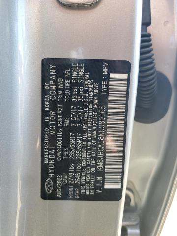 2022 Hyundai Tucson Blue VIN: KM8JBCA18NU080165 Lot: 61924364