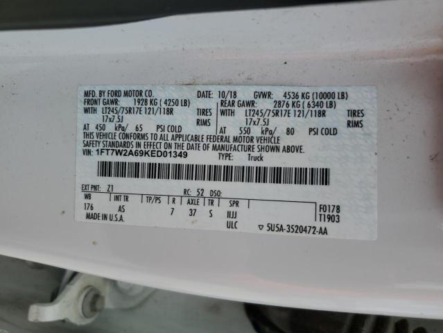 2019 FORD F250 SUPER - 1FT7W2A69KED01349