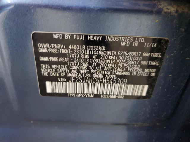 2015 Subaru Forester 2.5I Limited VIN: JF2SJAHC5FH545309 Lot: 62391204