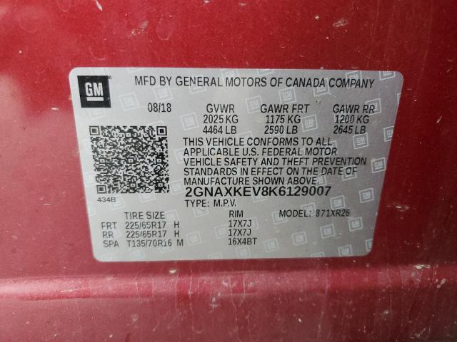 2GNAXKEV8K6129007 2019 CHEVROLET EQUINOX - Image 13