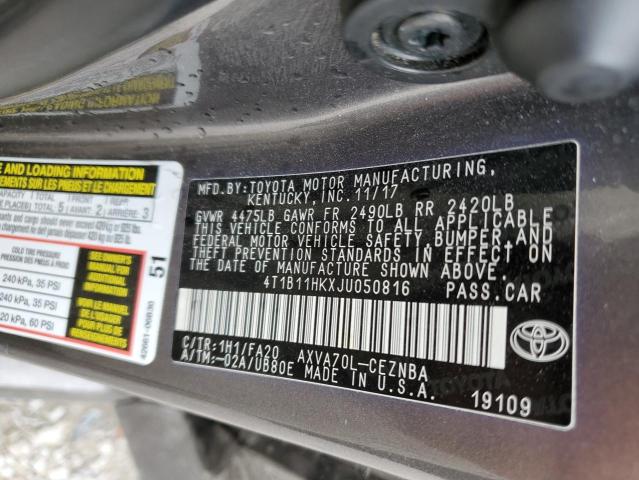 VIN 4T1B11HKXJU050816 2018 Toyota Camry, L no.12