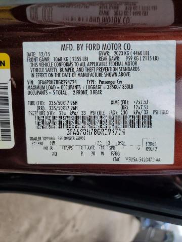 2016 FORD FUSION SE - 3FA6P0H78GR294724