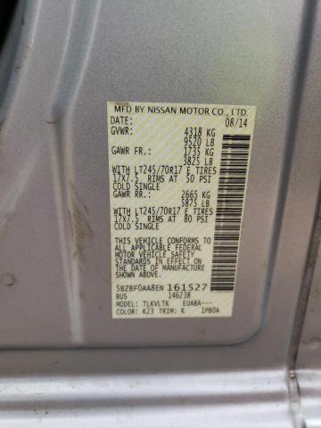 2014 Nissan Nv 3500 S VIN: 5BZBF0AA8EN161527 Lot: 60924384