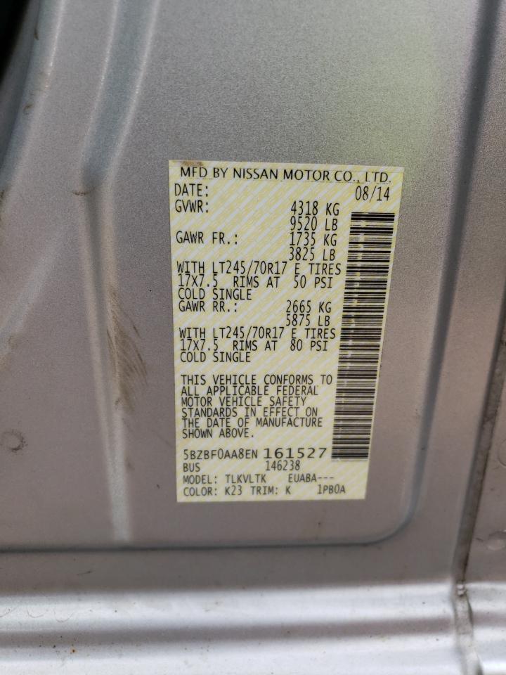 5BZBF0AA8EN161527 2014 Nissan Nv 3500 S